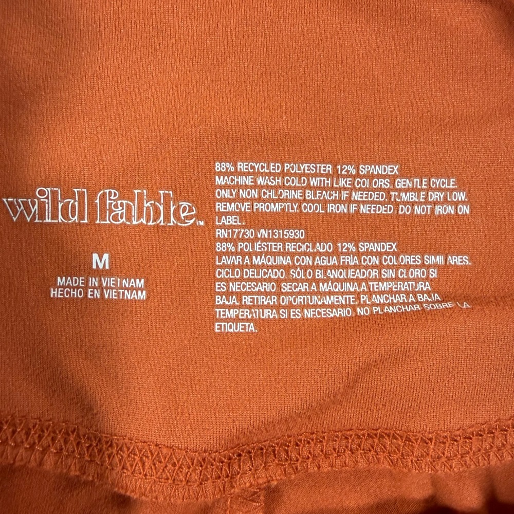 Wild Fable Crossover V-Waist Biker Shorts Womens Medium Rust Orange - Picture 3 of 6